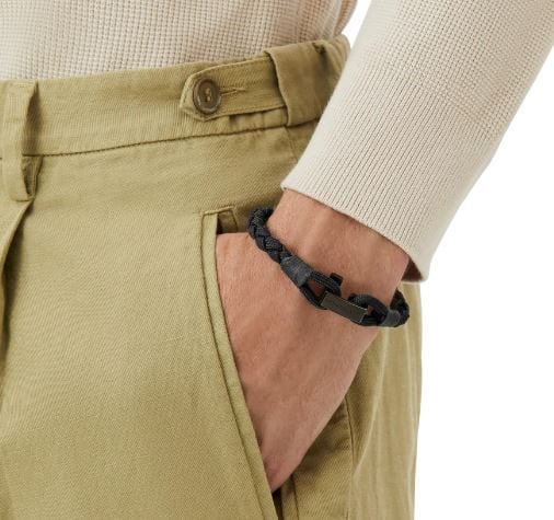 Montblanc Woven Leather T-Hook Black Bracelet – Touch of Gold Fine