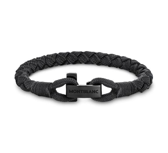 Montblanc Woven Leather T-Hook Black Bracelet – Touch of Gold Fine