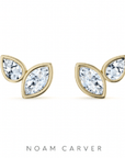 NC Rae Jewellery - Earrings Noam Carver 14K Yellow Gold Rae Double Diamond Bezel Studs