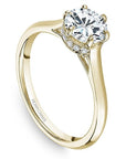 Crown Ring Yellow Gold Noam Carver 6 Claw Solitaire Engagement Ring