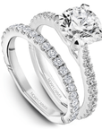 Crown Ring Jewellery - Rings Noam Carver Atelier 14K White Gold Round 2.00ct Pavé Engagement Ring