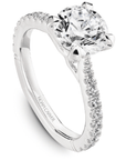 Crown Ring Jewellery - Rings Noam Carver Atelier 14K White Gold Round 2.00ct Pavé Engagement Ring