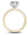Crown Ring Jewellery - Rings Noam Carver Bridal 14K Two Tone Yellow Gold Shank with White Gold Head Round 1.50ct Solitaire Engagement Ring
