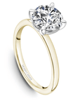 Crown Ring Jewellery - Rings Noam Carver Bridal 14K Two Tone Yellow Gold Shank with White Gold Head Round 1.50ct Solitaire Engagement Ring