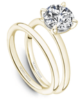 Crown Ring Jewellery - Rings Noam Carver Bridal 14K Two Tone Yellow Gold Shank with White Gold Head Round 2.50ct Solitaire Engagement Ring