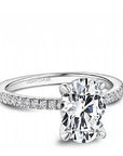 Crown Ring Jewellery - Rings Noam Carver Bridal 14K White Gold Oval 1.50ct Pavé Engagement Ring