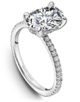 Crown Ring Jewellery - Rings Noam Carver Bridal 14K White Gold Oval 2.50ct Pavé Engagement Ring