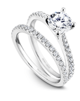 Crown Ring Jewellery - Rings Noam Carver Bridal 14K White Gold Pavé Engagement Ring