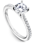 Crown Ring Jewellery - Rings Noam Carver Bridal 14K White Gold Round 1.00ct Pavé Engagement Ring