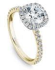 Crown Ring Yellow Gold Noam Carver Classic Halo Engagement Ring