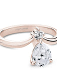 Crown Ring Rose gold Noam Carver Floral Knife Edge Engagement Ring