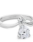 Crown Ring White gold Noam Carver Floral Knife Edge Engagement Ring