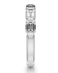 Crown Ring Jewellery - Band - Diamond - LAB Noam Carver Glow Band 14K White Gold 1.5 Carat Emerald CutLab Diamonds Bar Set Size 6.5