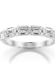 Crown Ring Jewellery - Band - Diamond - LAB Noam Carver Glow Band 14K White Gold 1.5 Carat Emerald CutLab Diamonds Bar Set Size 6.5