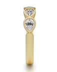 Crown Ring Jewellery - Band - Diamond - LAB Noam Carver Glow Band 14K Yellow Gold 0.78ct Pear Shape Lab Diamonds Bezel Set Size 6.5