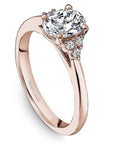 Crown Ring Rose gold Noam Carver Knife Edge Floral Engagement Ring