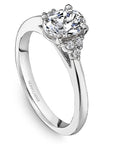 Crown Ring White gold Noam Carver Knife Edge Floral Engagement Ring