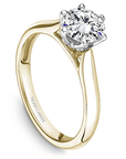 Crown Ring Yellow Gold Noam Carver Knife Edge Solitaire Engagement Ring