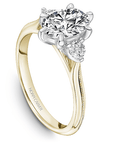 Crown Ring Yellow Gold Noam Carver Knife Edge Trinity Engagement Ring