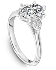 Crown Ring Platinum Noam Carver Knife Edge Trinity Engagement Ring
