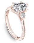 Crown Ring Rose gold Noam Carver Knife Edge Trinity Engagement Ring