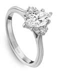 Crown Ring Platinum Noam Carver Knife Edge Trinity Engagement Ring
