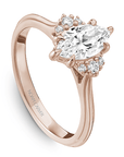 Crown Ring Rose gold Noam Carver Knife Edge Trinity Engagement Ring