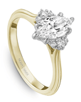 Crown Ring Yellow Gold Noam Carver Knife Edge Trinity Engagement Ring