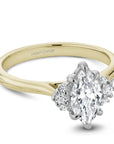 Crown Ring Noam Carver Knife Edge Trinity Engagement Ring