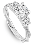 Crown Ring Platinum Noam Carver Modern Pave Twist Engagement Ring
