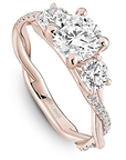 Crown Ring Rose gold Noam Carver Modern Pave Twist Engagement Ring