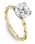 Crown Ring Yellow Gold Noam Carver Modern Twist Engagement Ring