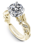 Crown Ring Yellow Gold Noam Carver Pave Classic Engagement Ring