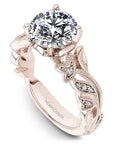 Crown Ring Rose gold Noam Carver Pave Classic Engagement Ring