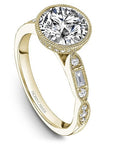 Crown Ring Yellow Gold Noam Carver Pave Classic Engagement Ring