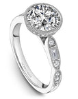 Crown Ring White gold Noam Carver Pave Classic Engagement Ring