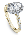 Crown Ring Yellow Gold Noam Carver Pave Halo Engagement Ring