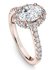 Crown Ring Rose gold Noam Carver Pave Halo Engagement Ring