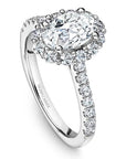 Crown Ring White gold Noam Carver Pave Halo Engagement Ring