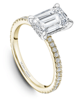 Crown Ring Yellow Gold Noam Carver Pave Solitaire Engagement Ring