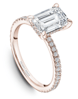 Crown Ring Rose gold Noam Carver Pave Solitaire Engagement Ring
