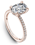 Crown Ring Rose gold Noam Carver Pave Solitaire Engagement Ring