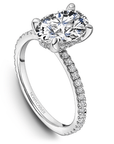 Crown Ring White gold Noam Carver Pave Solitaire Engagement Ring