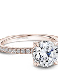 Crown Ring Rose gold Noam Carver Pave Solitaire Engagement Ring
