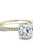 Crown Ring Yellow Gold Noam Carver Pave Solitaire Engagement Ring