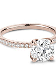 Crown Ring Rose gold Noam Carver Pave Solitaire Engagement Ring