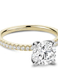 Crown Ring Yellow Gold Noam Carver Pave Solitaire Engagement Ring