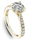 Crown Ring Yellow Gold Noam Carver Pave Solitaire Engagement Ring