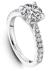 Crown Ring White gold Noam Carver Pave Solitaire Engagement Ring
