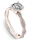 Crown Ring Rose gold Noam Carver Pave Twist Solitaire Engagement Ring
